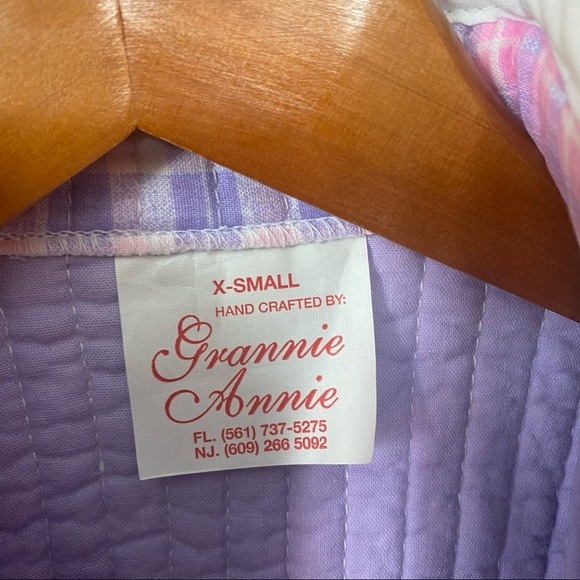 Grannie quilted pink purple baby coat jacket with matching bib 12-18 months - Picture 6 of 13